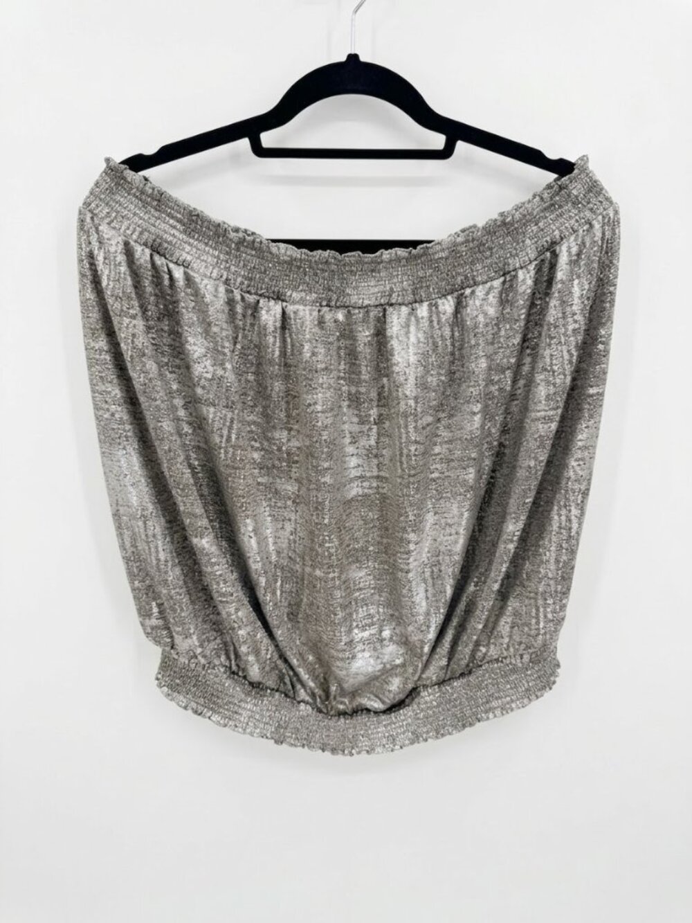 Anthropologie A+ Maiah Shimmer Metallic Silver Strapless